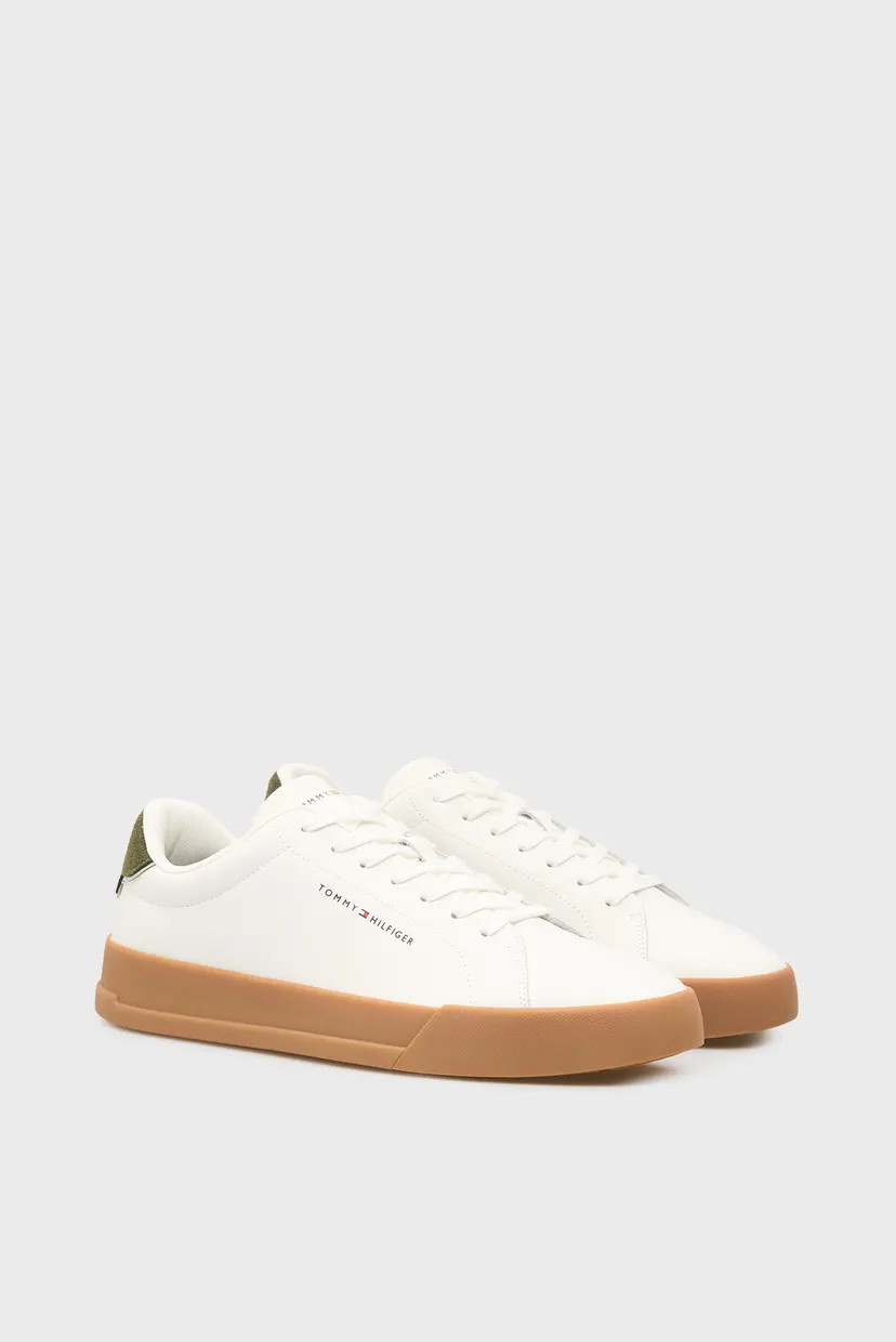 Мужские белые кожаные сникерсы COURT LTH DETAIL 3
