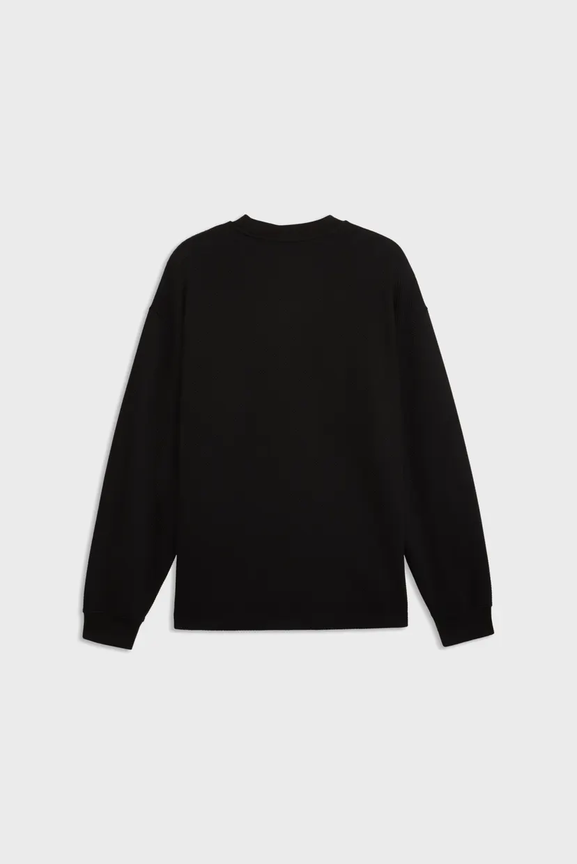 Чоловічий чорний світшот Essentials Elevated Relaxed Material Crew Sweatshirt Men 5