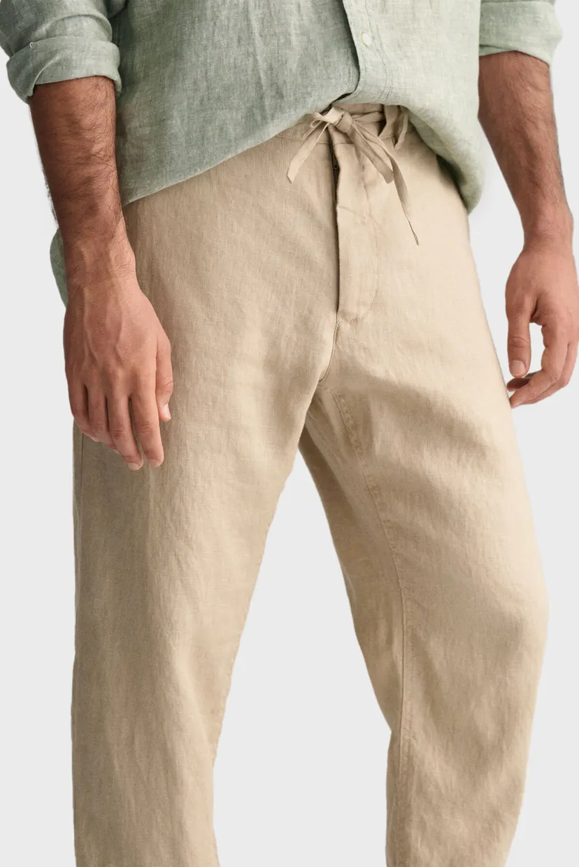 Чоловічі бежеві лляні брюки RELAXED LINEN DS 4