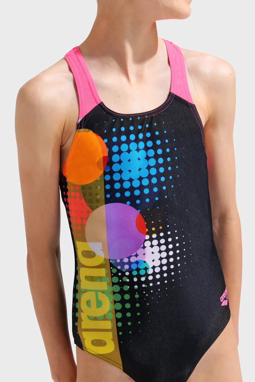 Детский черный купальник с узором DOTS SWIMSUIT SWIM PRO BACK 4