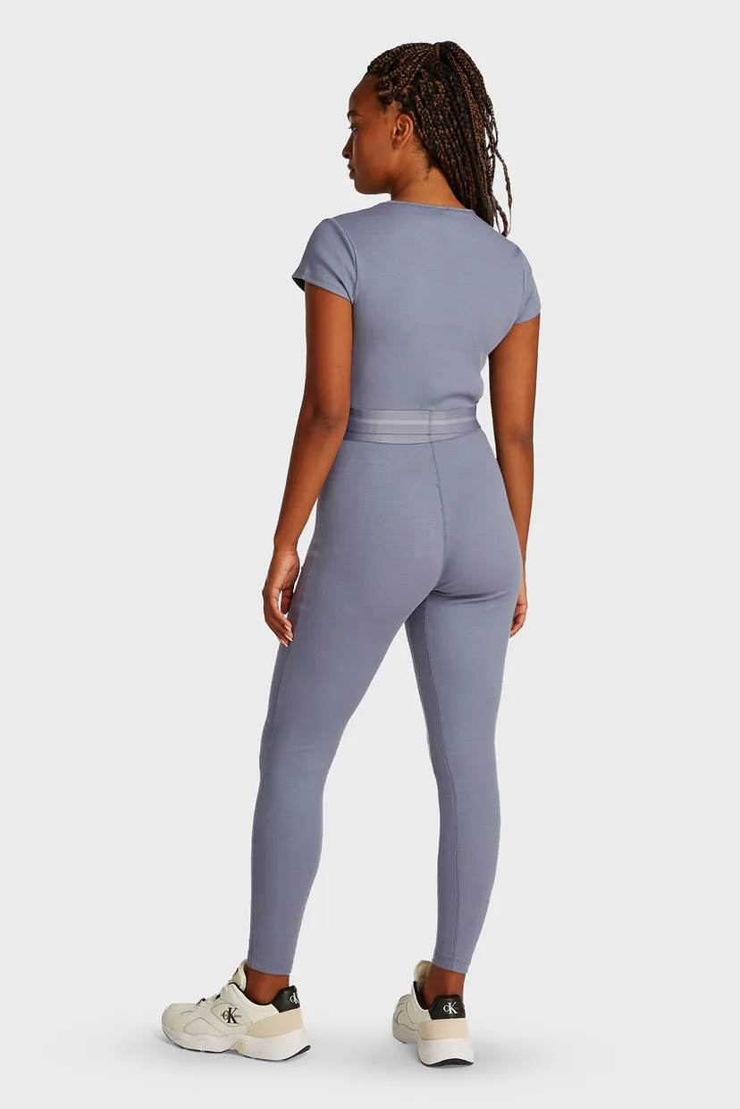 Жіночий синій топ RIB CROP TEE 3
