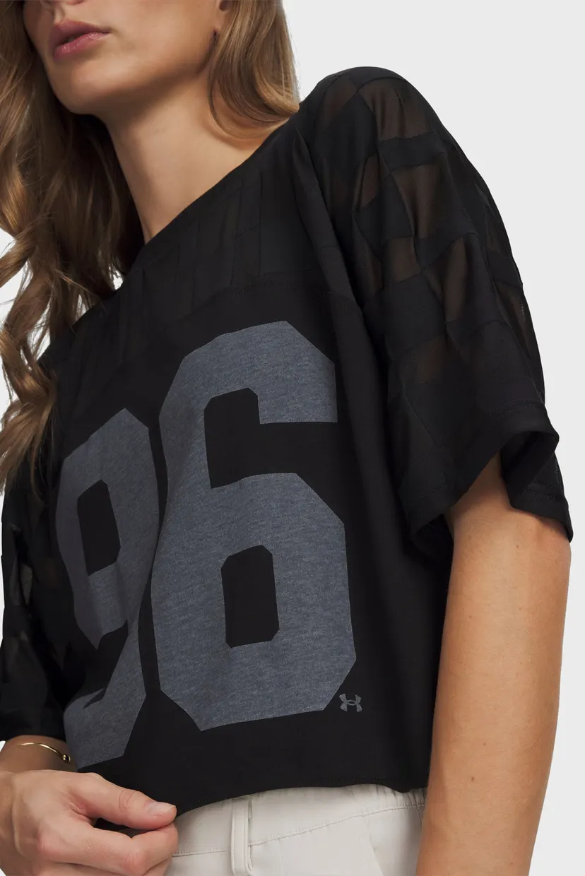 Жіноча чорна футболка UA Burnout 96 Tee-BLK 6