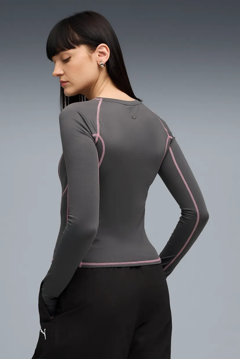 Жіночий сірий лонгслів YONA Tight Long Sleeve Top Women 3