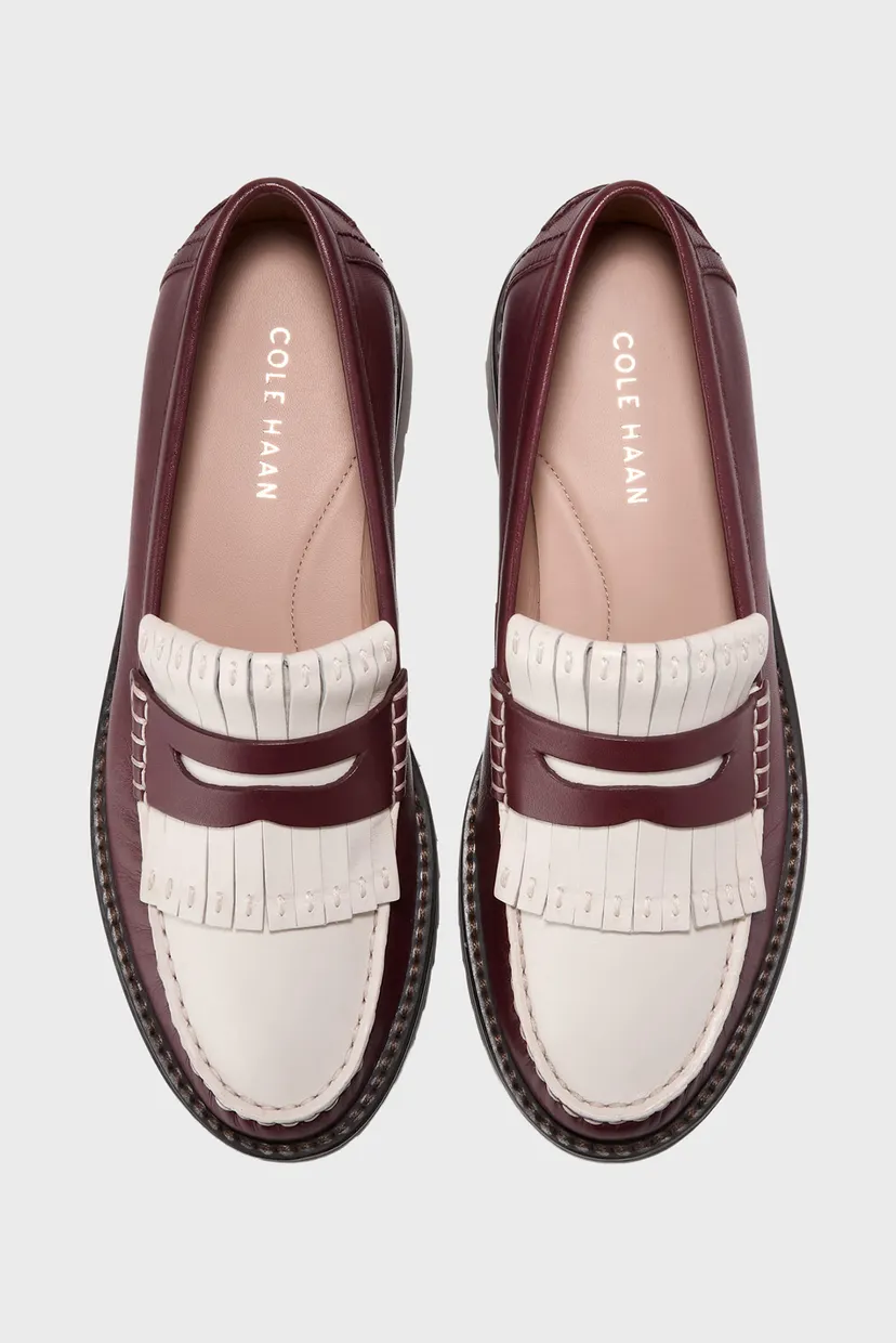 Женские бордовые кожаные лоферы Treena Kiltie Lug Loafer 3