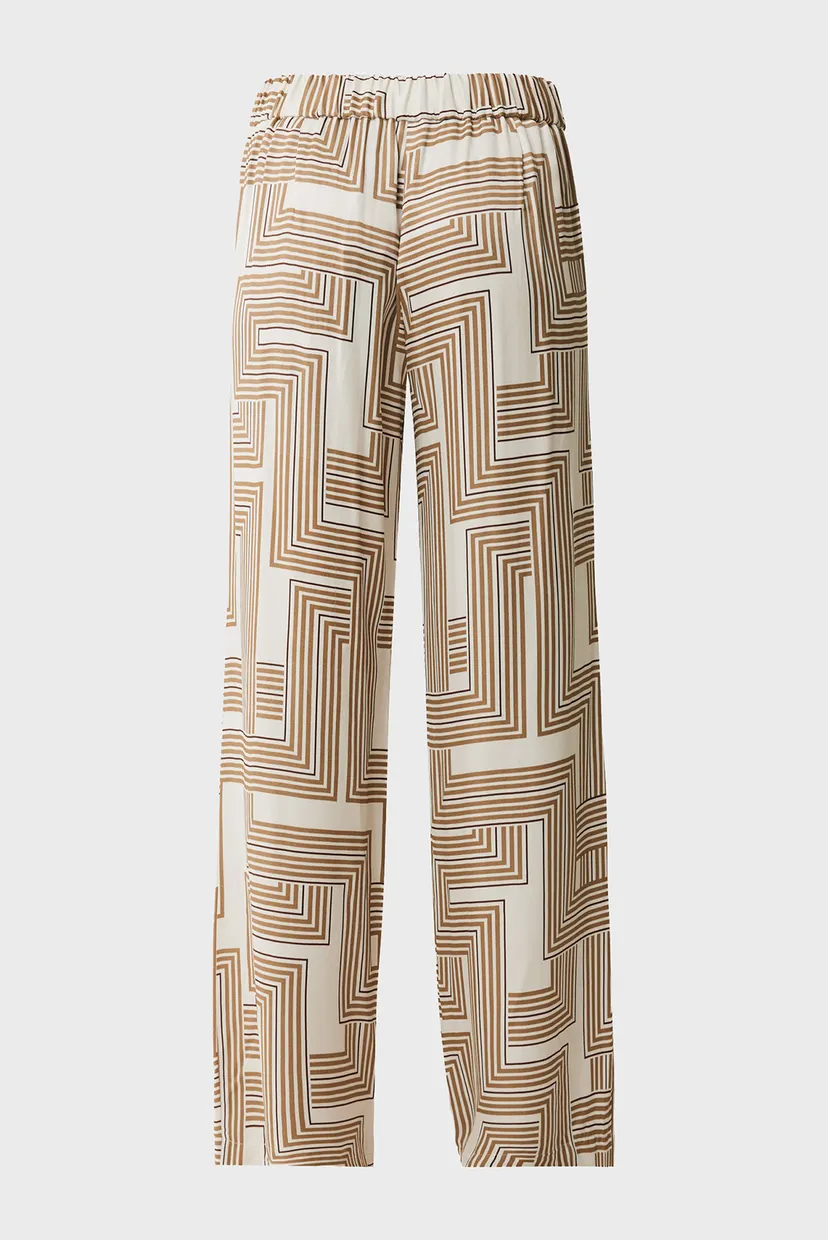 Жіночі бежеві брюки з візерунком Graphic pants 6