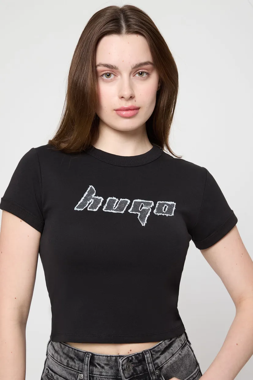 Жіноча чорна футболка 4