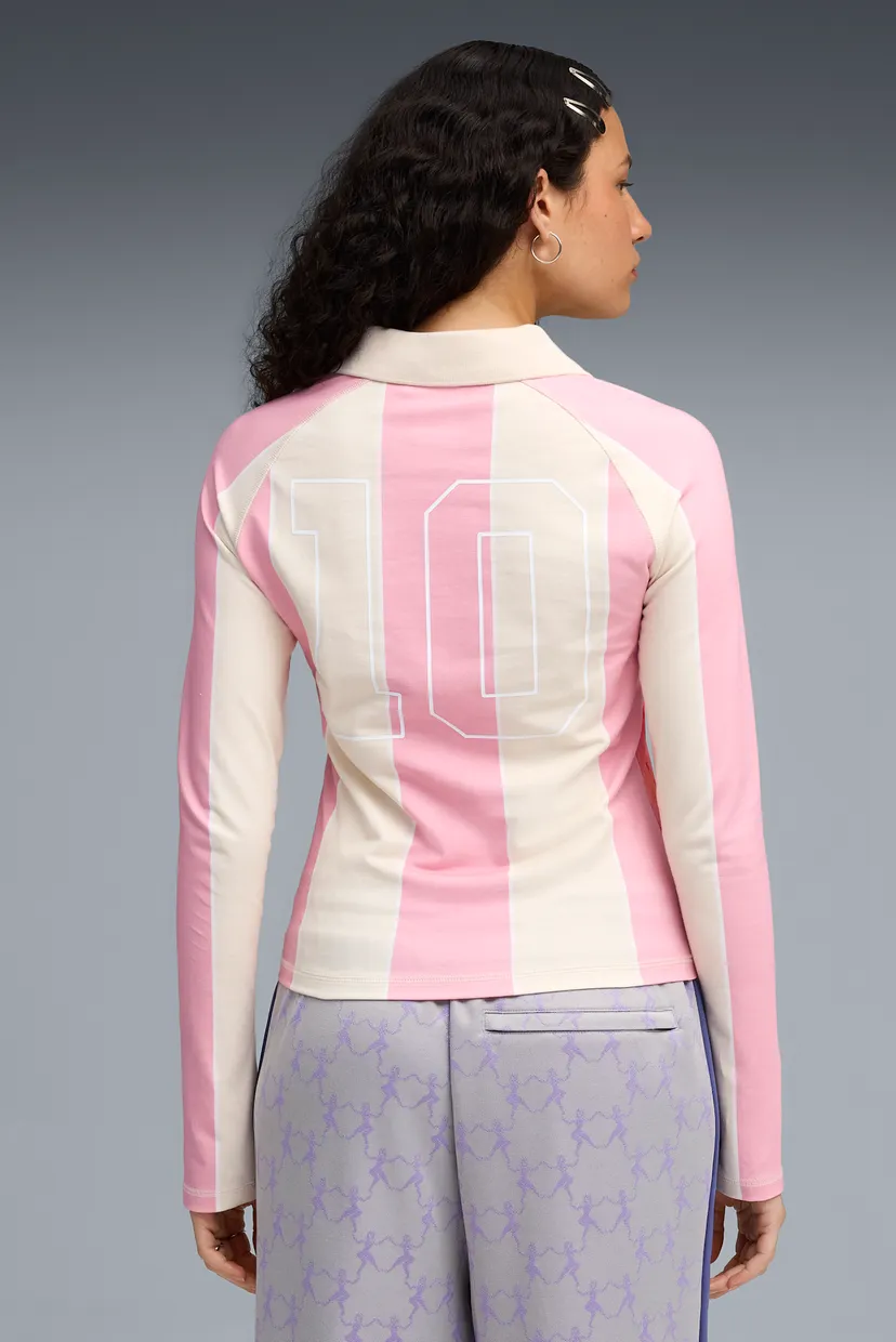 Женский бежевый лонгслив в полоску PUMA x KIDSUPER Long Sleeve Jersey Women 3