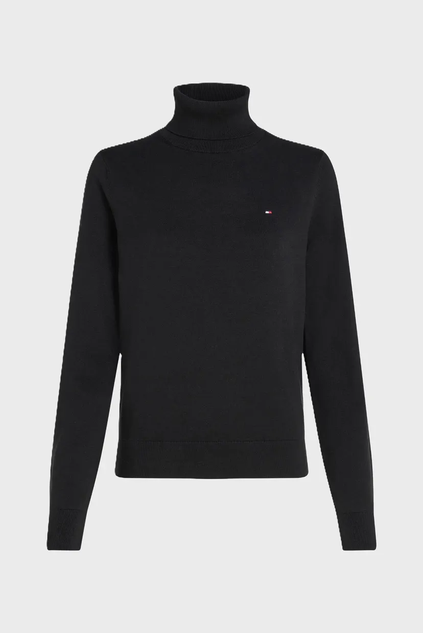 Жіночий чорний гольф CO JERSEY STITCH R-NK LS SWT 4