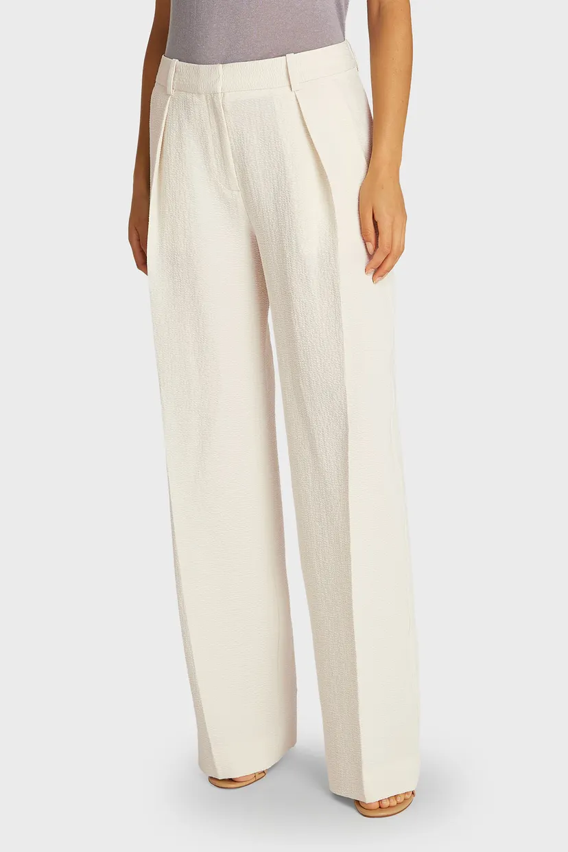 Жіночі білі брюки SOFT SEERSUCKER WIDE LEG 4