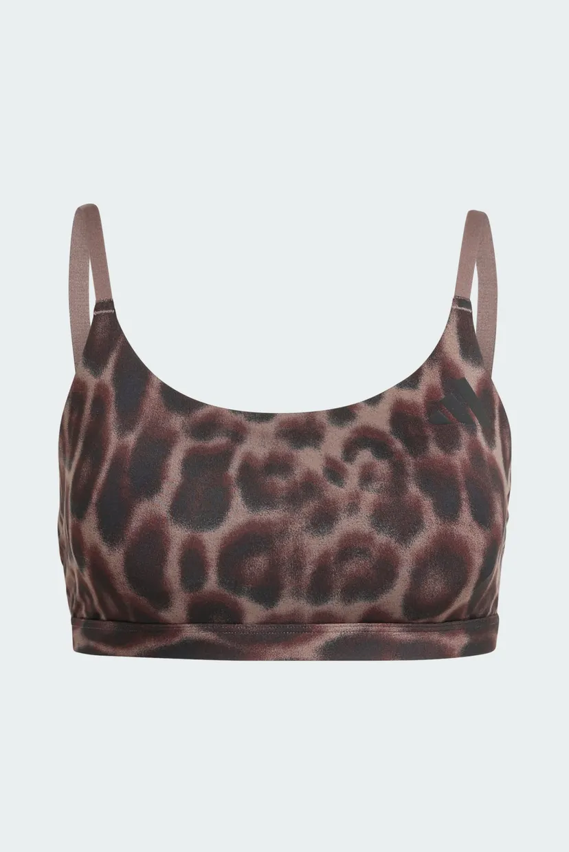 Жіночий коричневий топ з візерунком Optime Essentials Workout Leopard Light Support 6