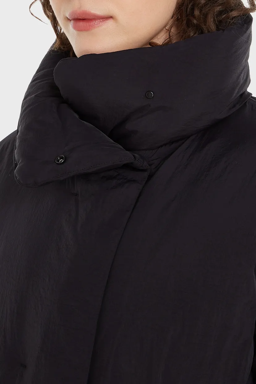 Женский черный пуховик CRINKLE NYLON DOWN WRAP 4