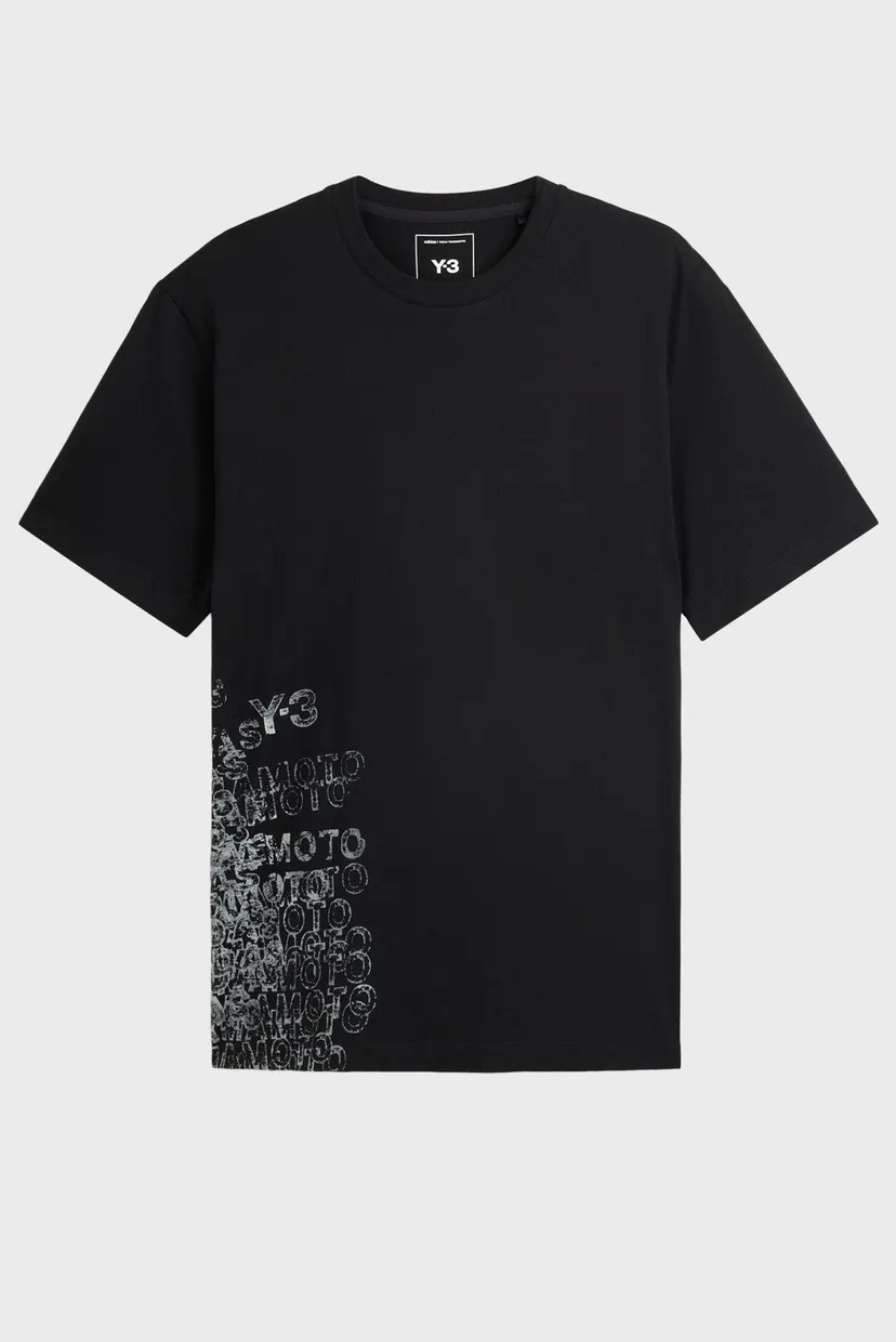 Черная футболка с узором Y-3 GFX SHORT SLEEVE (унисекс) 7