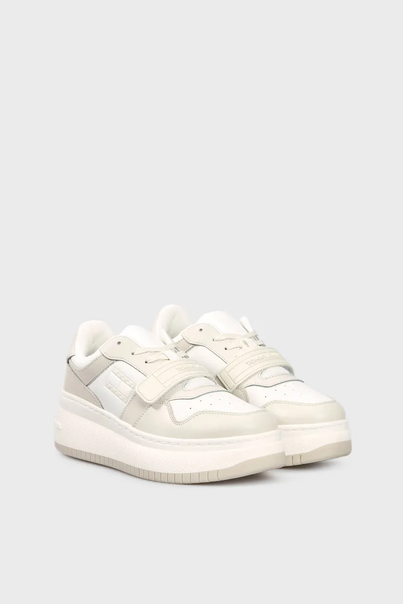 Женские кожаные сникерсы TJW RETRO BASKET FLATFORM VELCRO 3