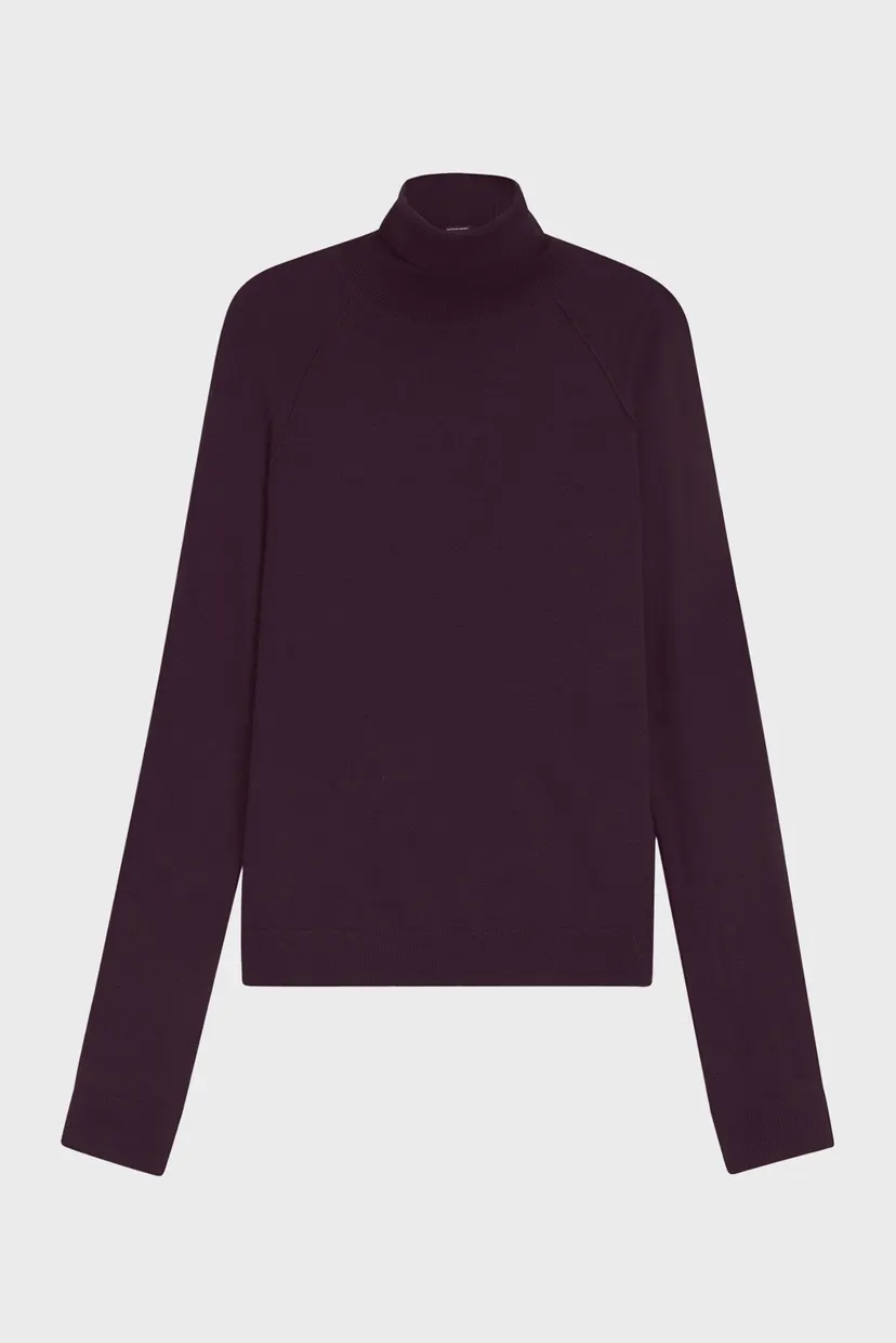 Жіночий бордовий вовняний гольф 5