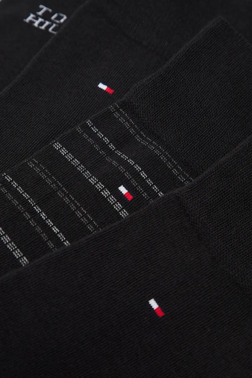 Мужские черные носки (4 пары) TH MEN SOCK 4P TIN GIFTBOX TOMMY STRIPE 3