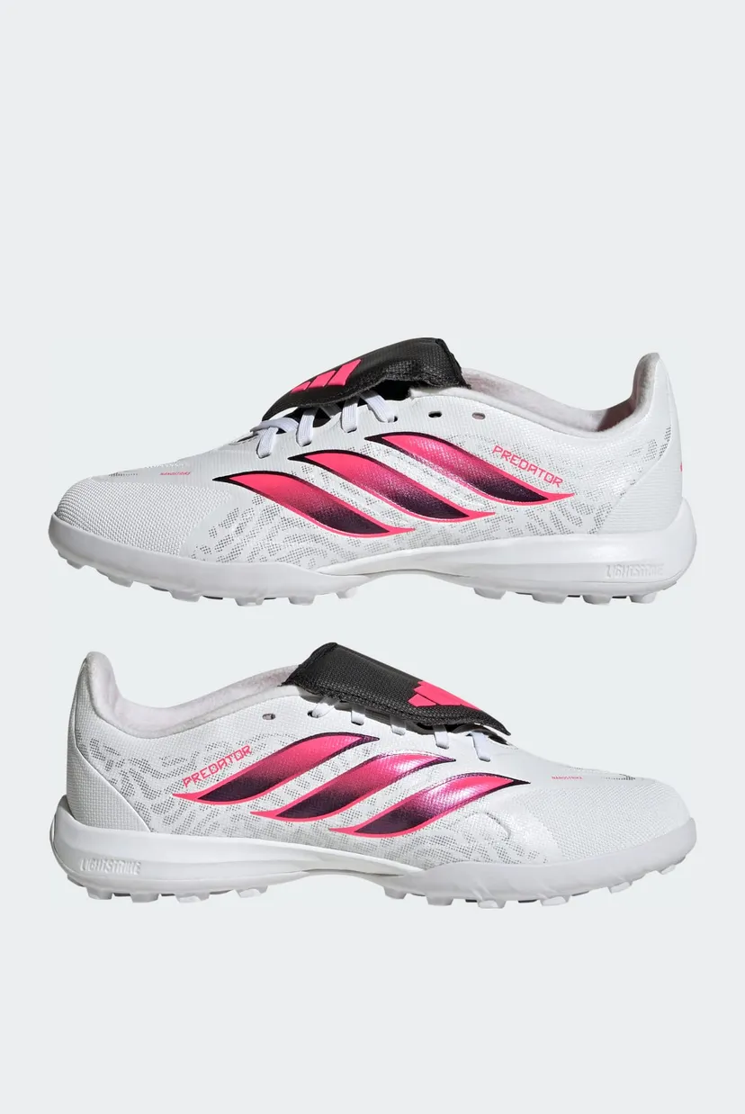Детские белые сороконожки PREDATOR LEAGUE Fold-Over Tongue Turf Football Kids 8