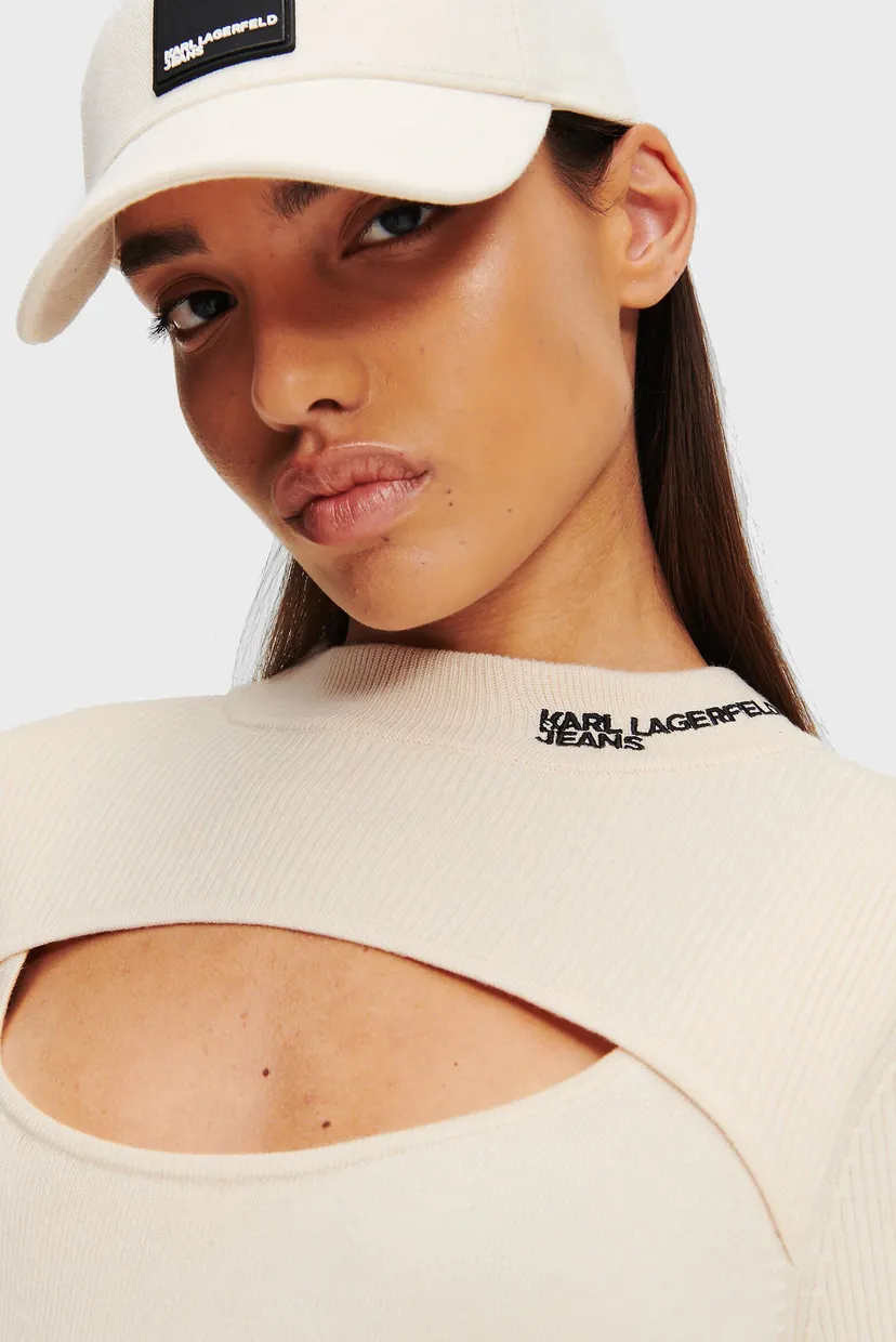 Женский бежевый джемпер KLJ LSLV MOCK NECK 4
