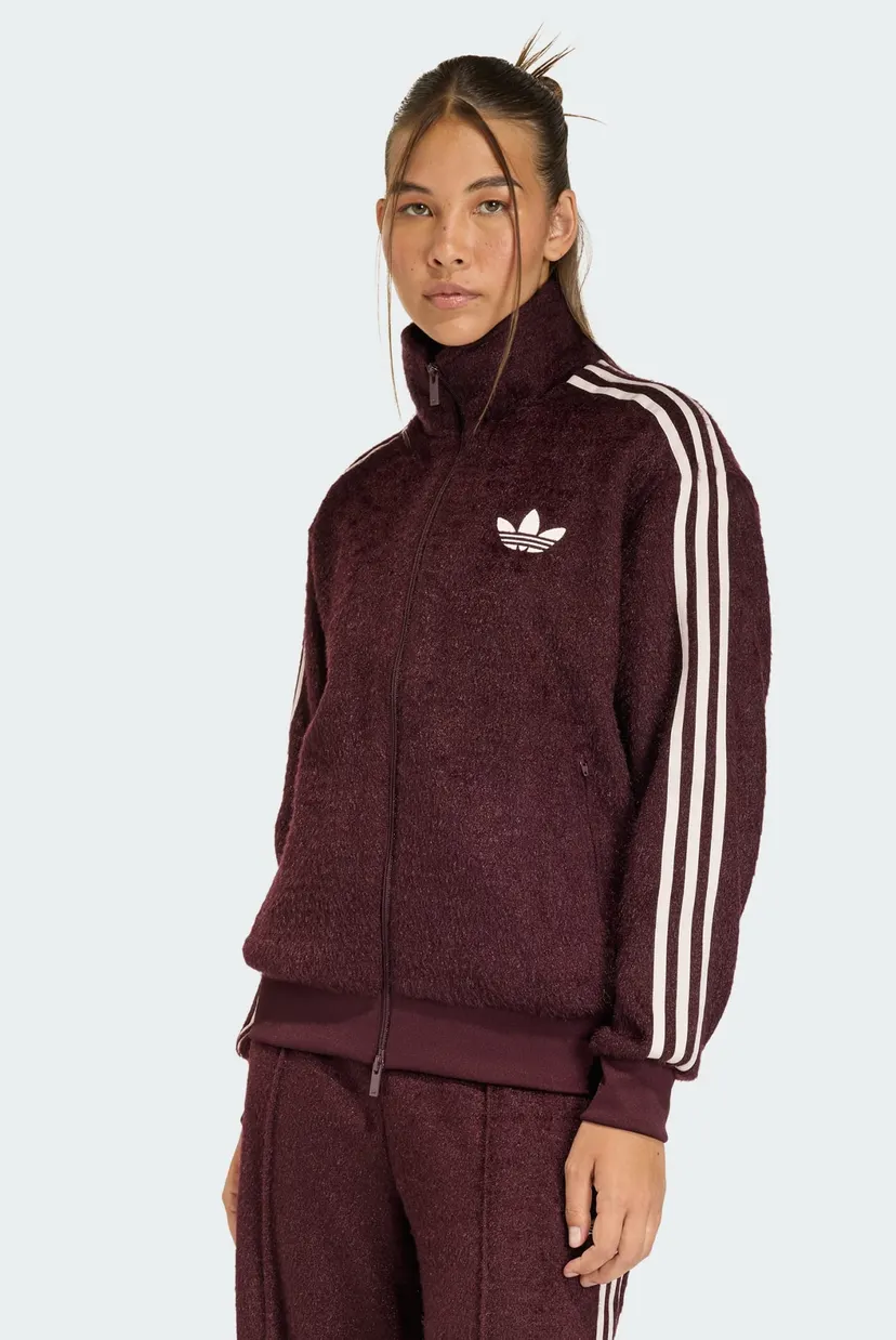 まあ Женская бордовая спортивная кофта ADIDAS ORIGINALS MOHAIR FIREBIRD