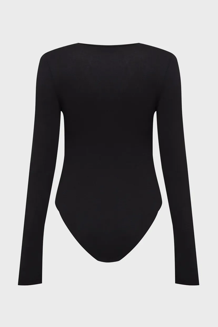 Жіноче чорне боді rew neck 6