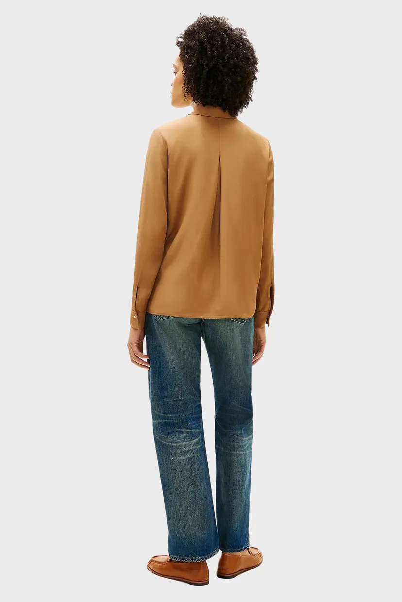 Женская коричневая блуза TWILL BUTTON 3