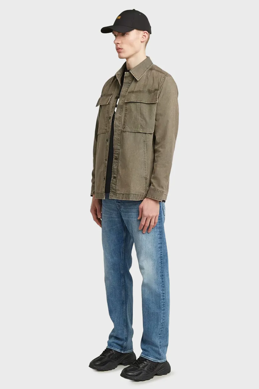 Мужская серая демисезонная куртка Cargo Washed Overshirt 3