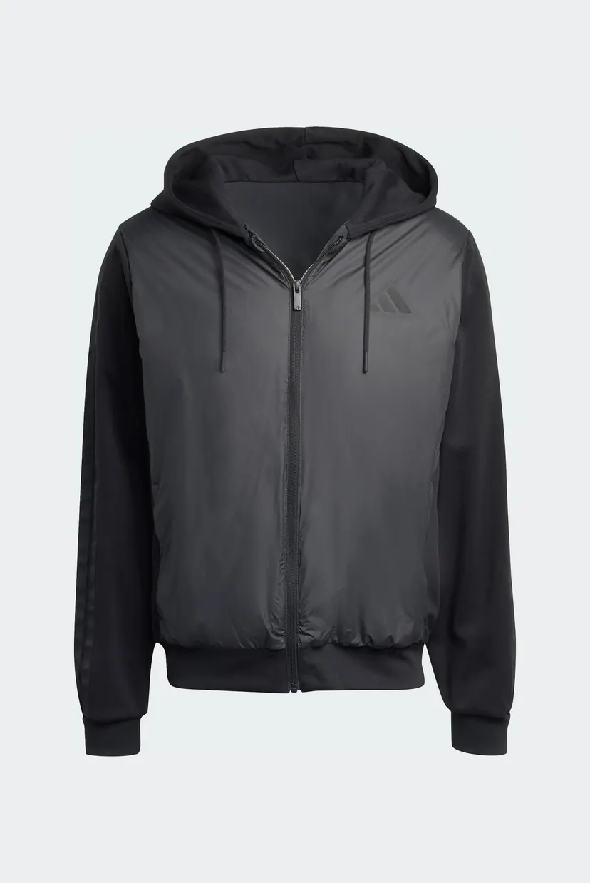 Мужская черная куртка Essentials CLIMAWARM 3-Stripes Insulated Hooded Hybrid 6