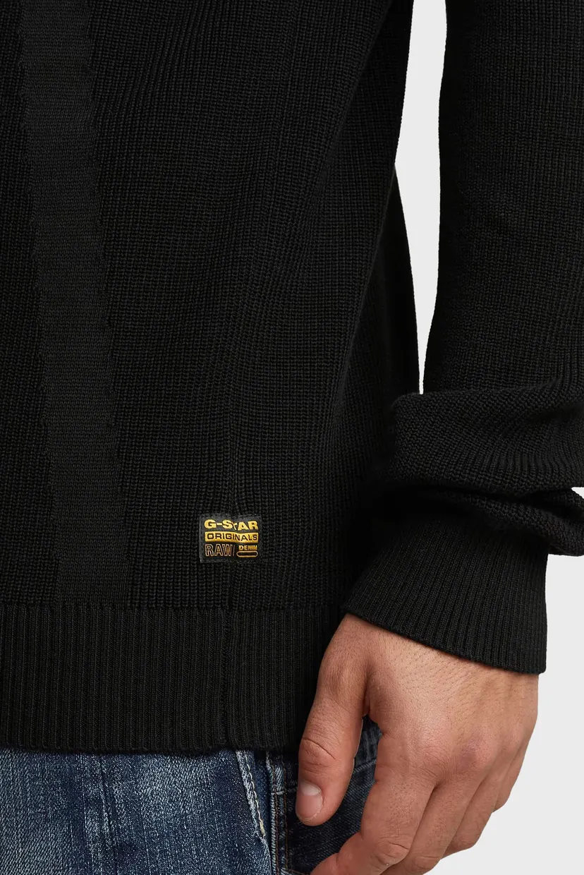 Чоловіча чорна кофта Structure half zip knit 5