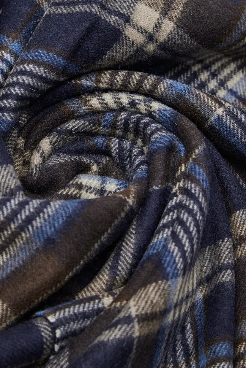 Мужской темно-синий шерстяной шарф в клетку CHECK WOVEN SCARF 3