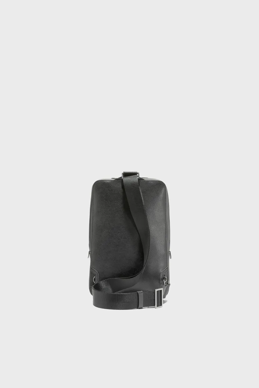 Чоловіча чорна шкіряна сумка Belmont Sling Bag 3