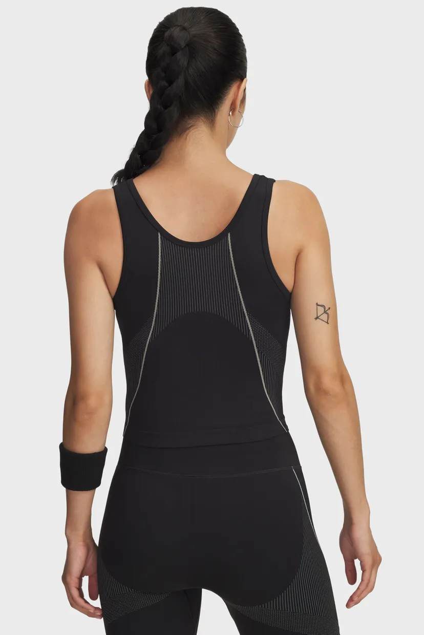 Женский черный топ UA Vanish Seamless Tank 3