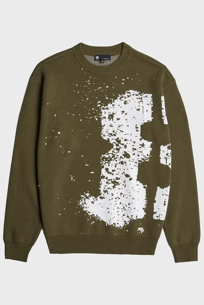 Мужской оливковый джемпер Sprayed 89 6