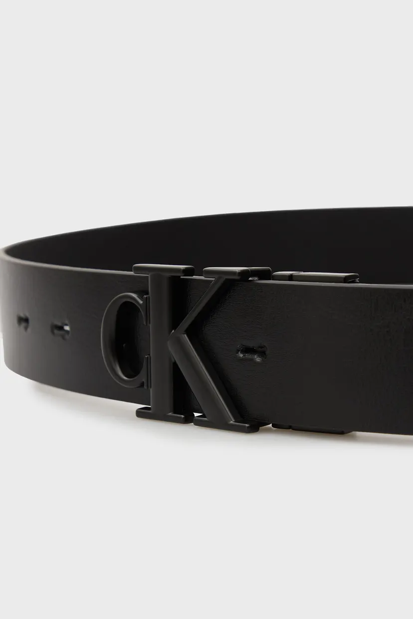 Чоловічий чорний шкіряний двосторонній ремінь BUCKLE 5