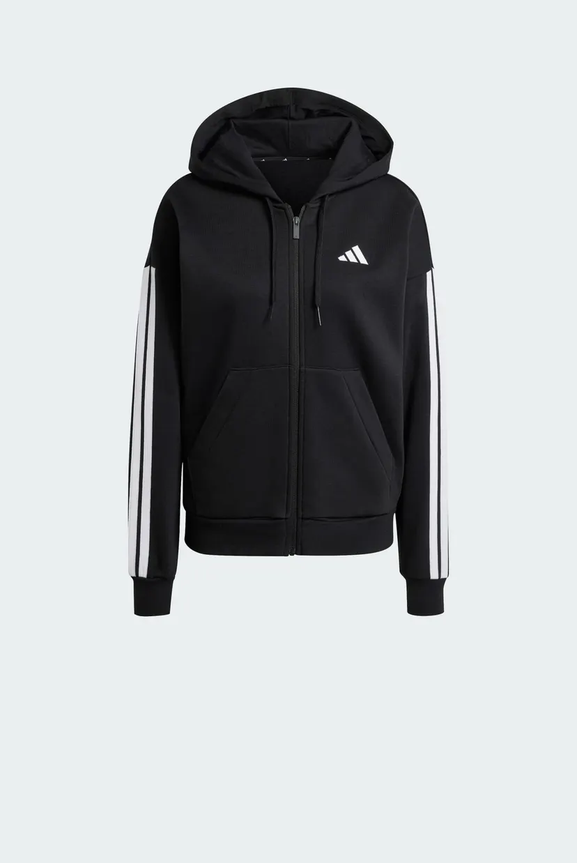Жіноче чорне худі Essentials 3-Stripes Full-Zip Fleece 6