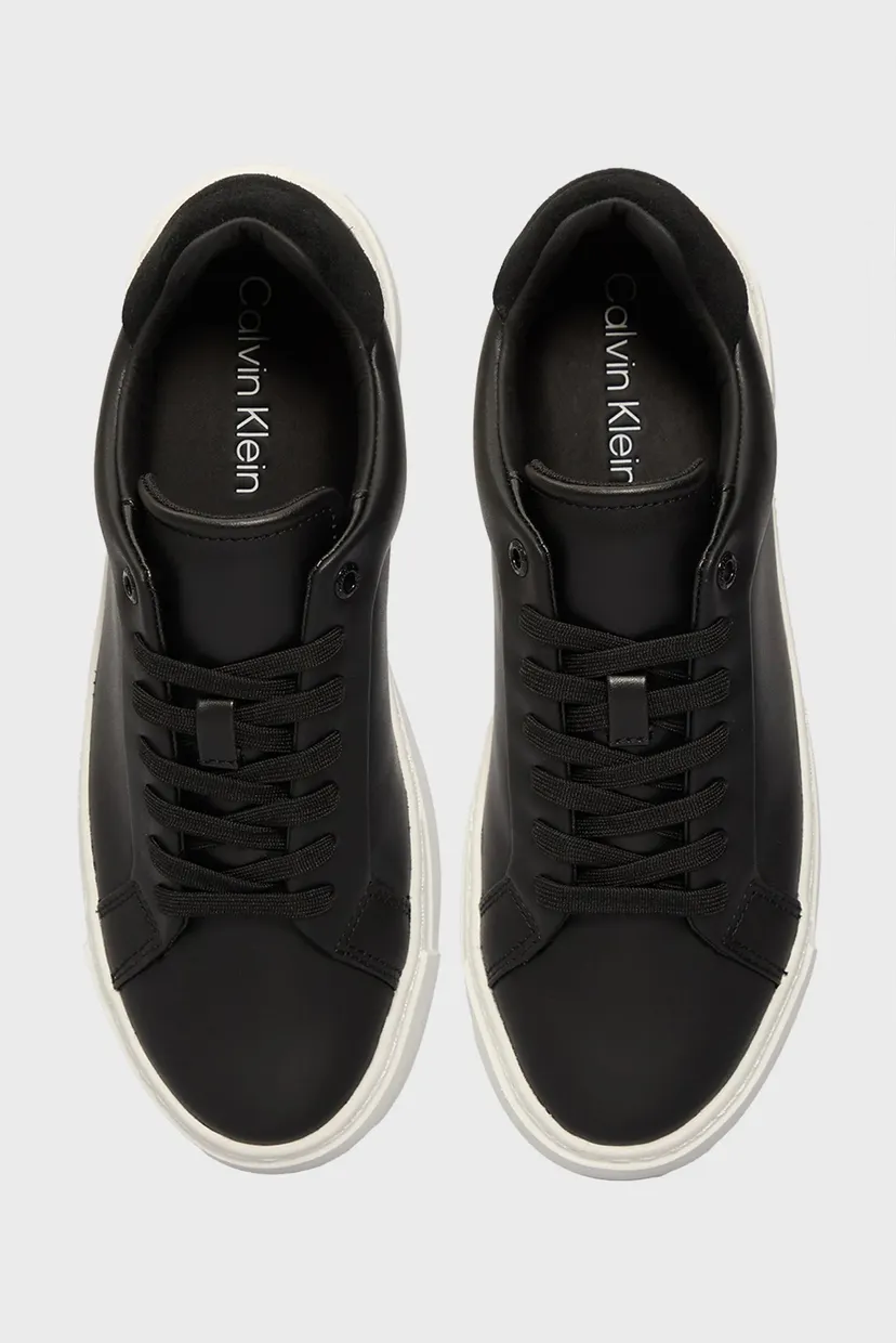 Женские черные кожаные сникерсы CUPSOLE 4
