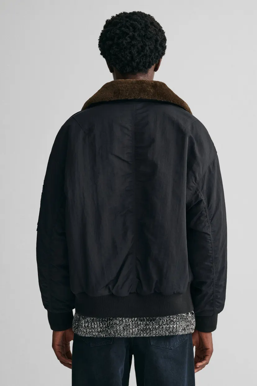 Чоловічий чорний бомбер OVERSIZED FLIGHT BOMBER JACKET 3