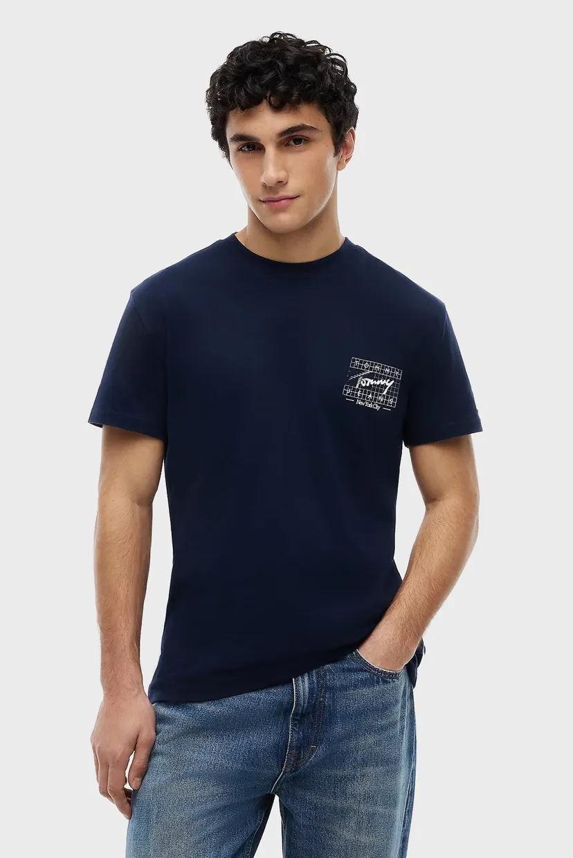 Мужская темно-синяя футболка REG SIGN FLAG SS TEE EXT 3