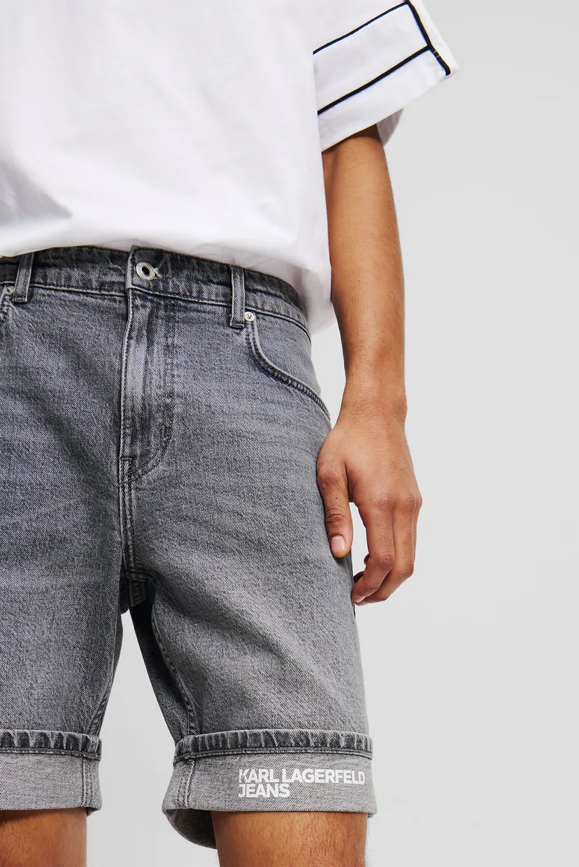 Чоловічі сірі джинсові шорти slim 4