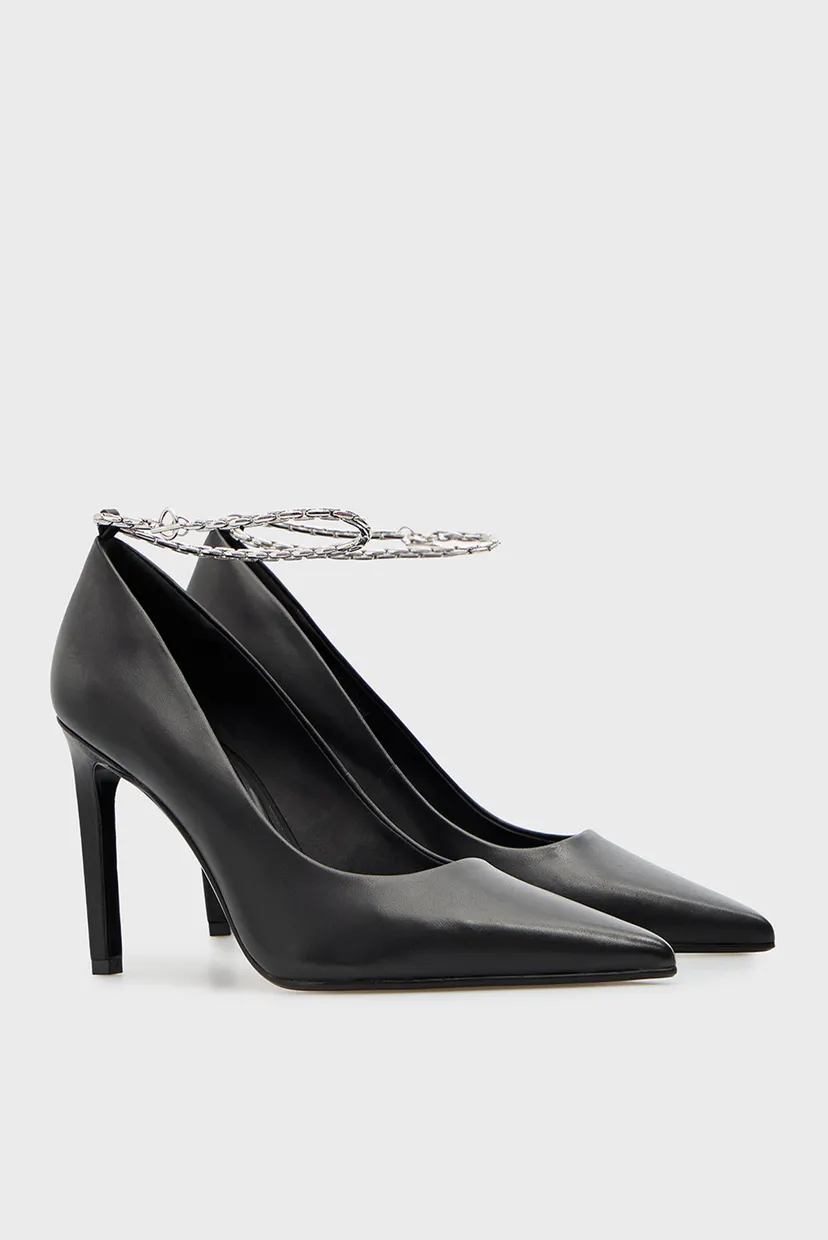 Женские черные кожаные лодочки STILETTO 3