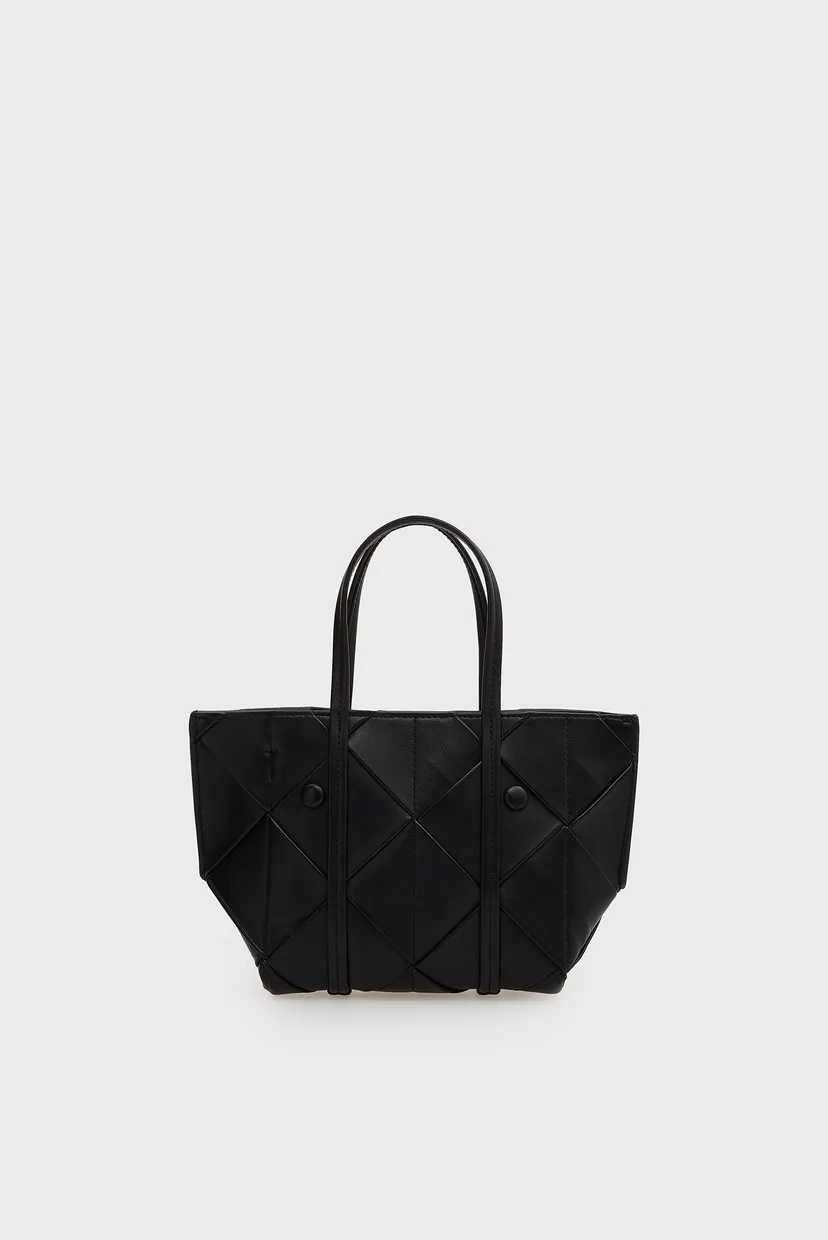 Жіноча чорна сумка WOVEN MINI TOTE CROSSBODY 4