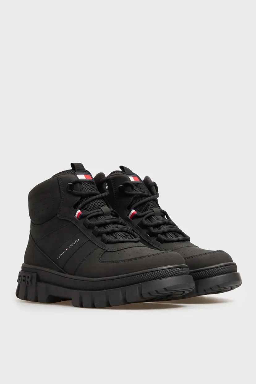 Детские черные ботинки LACE-UP 3