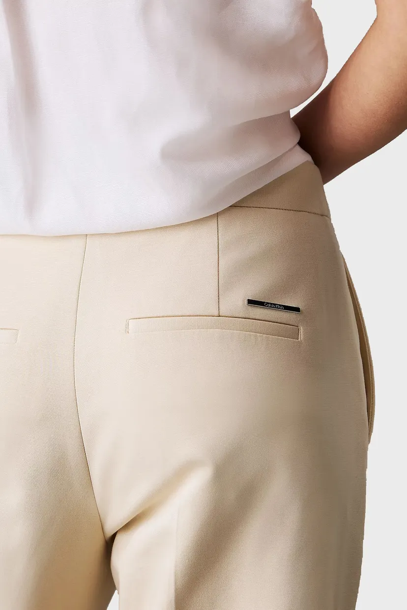 Жіночі бежеві брюки COTTON STRETCH SLIM 4