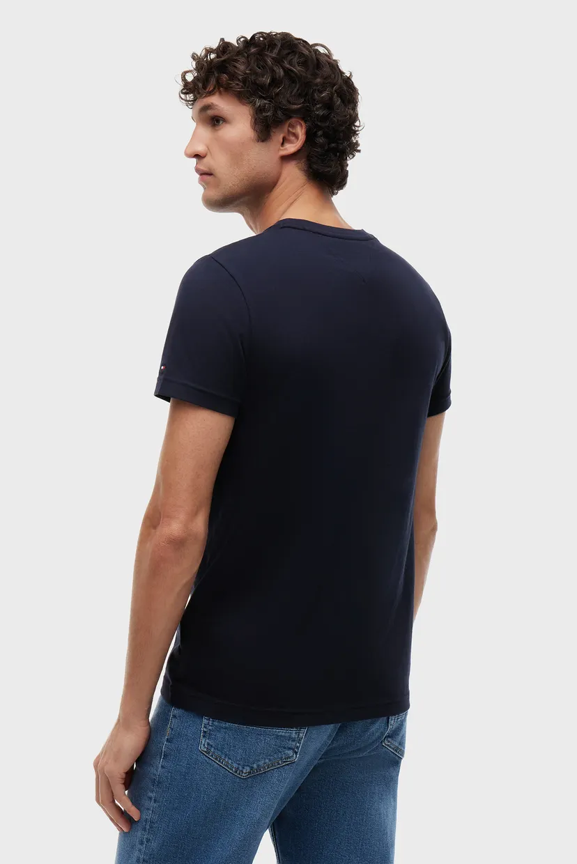 Мужская темно-синяя футболка CORE TOMMY LOGO TEE 3