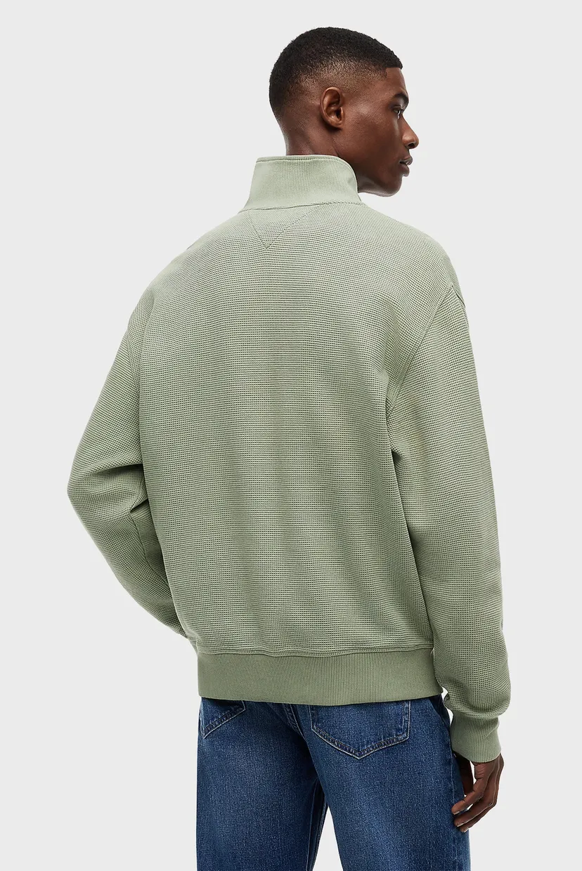 Мужская оливковая кофта RLX WASHED WAFFLE QZ 3