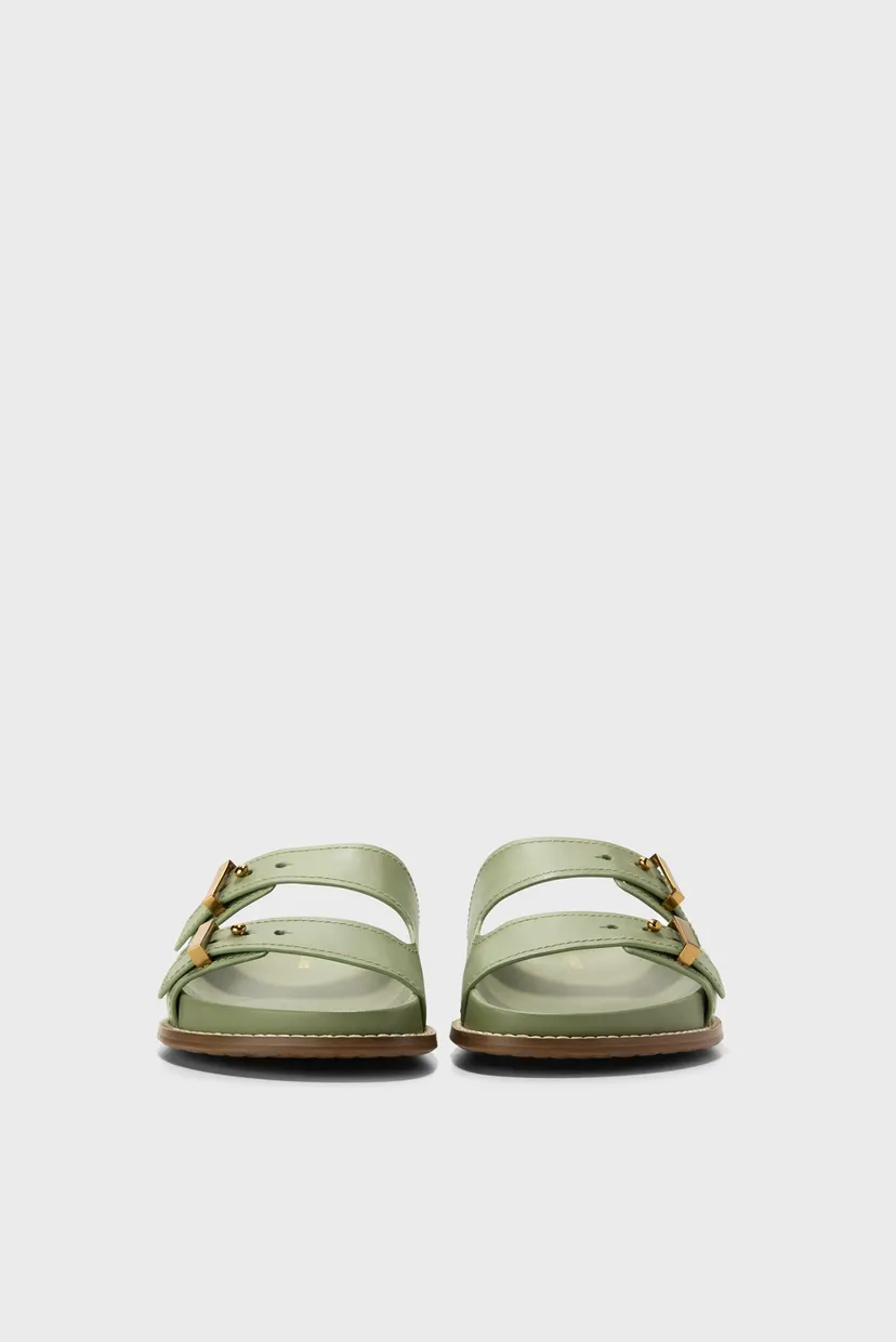 Женские зеленые кожаные слайдеры Marisol Footbed Sandal 3