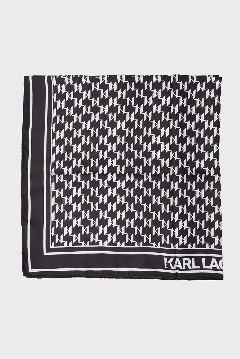 Жіноча чорна шовкова хустка з візерунком K MONOGRAM SILK SCARF 3