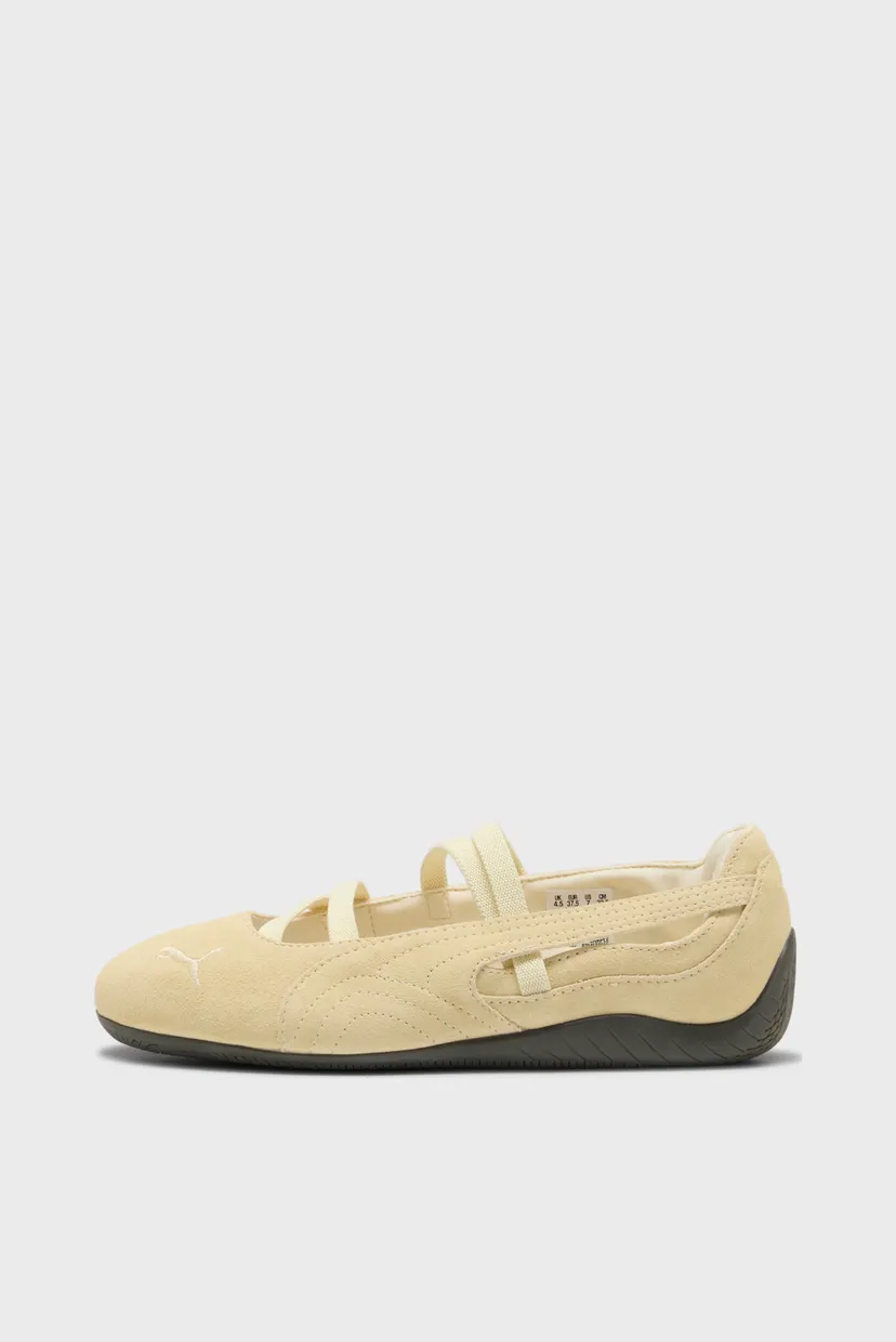 Женские бежевые замшевые балетки Speedcat Ballet Suede Shoes Women 3