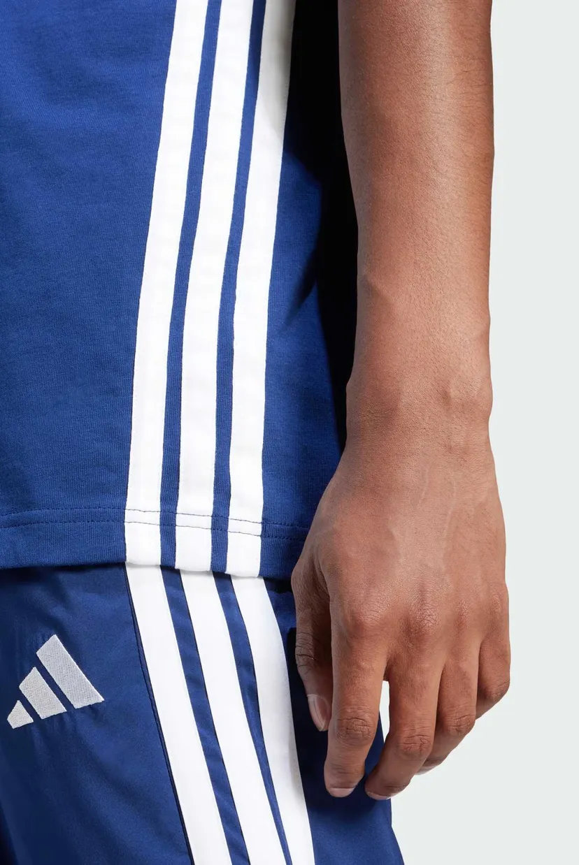 Мужская синяя футболка Essentials 3-Stripes Single Jersey 5