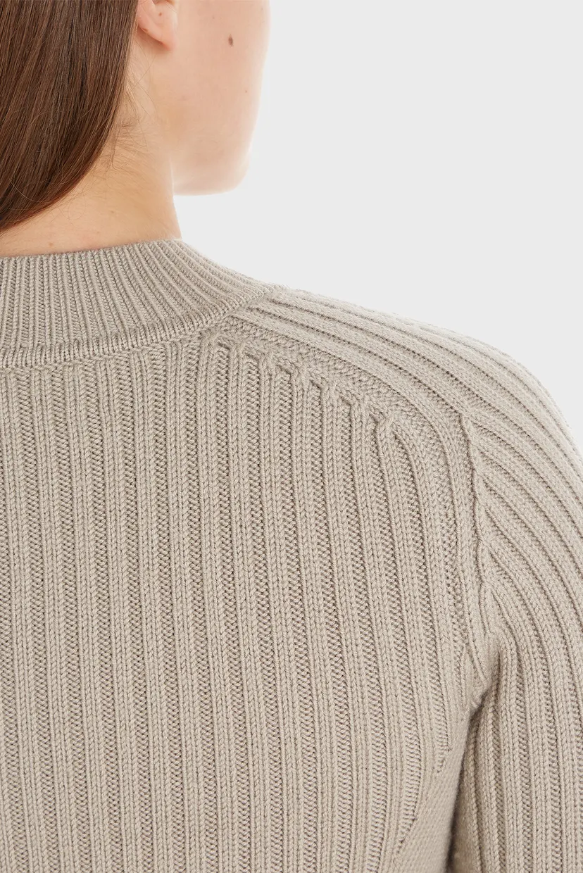 Женский серый шерстяной джемпер SOFT WOOL RIB 3