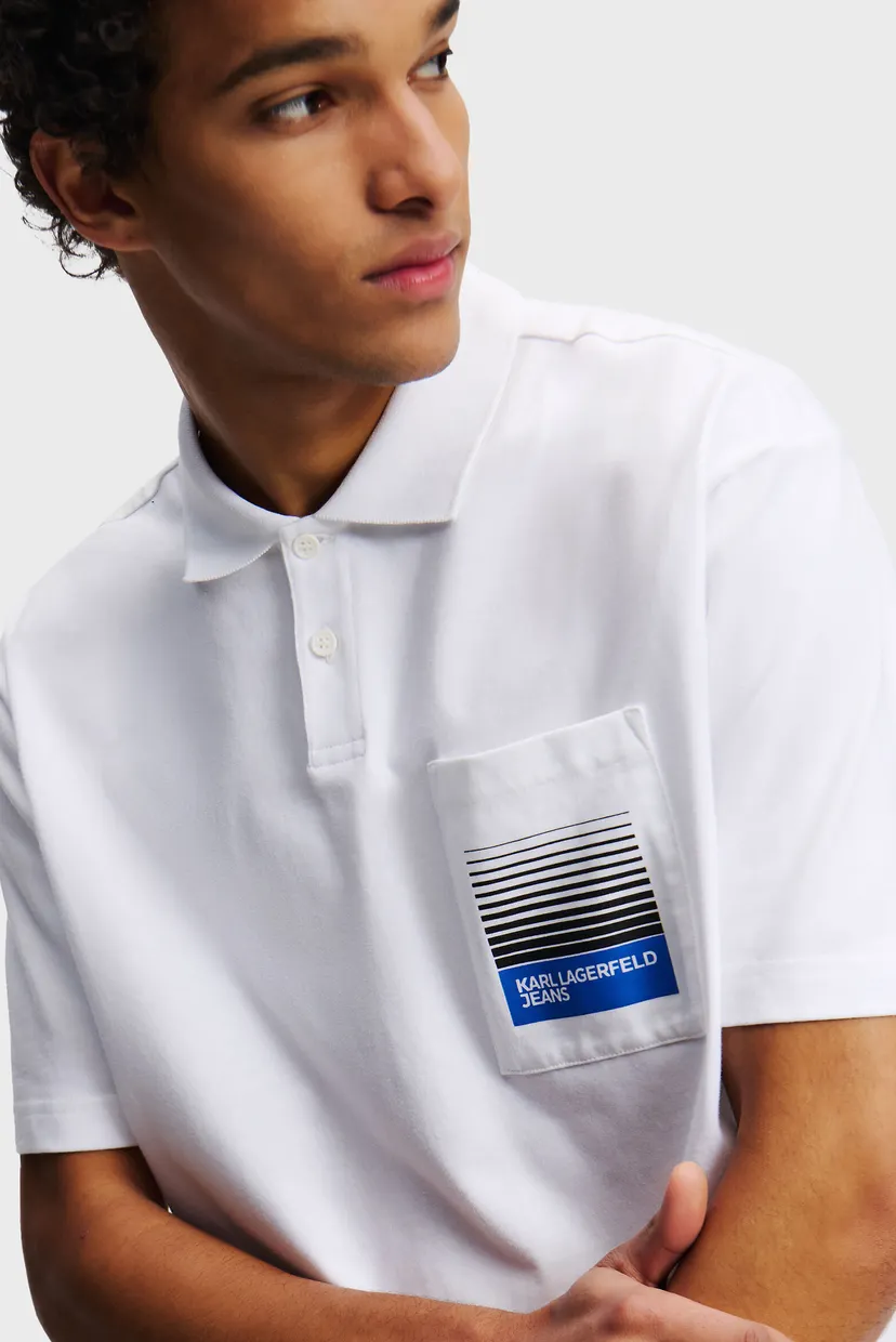 Чоловіче біле поло relaxed jersey 4