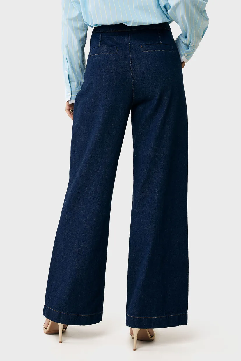 Женские темно-синие джинсы Sailor buttoned pants 3